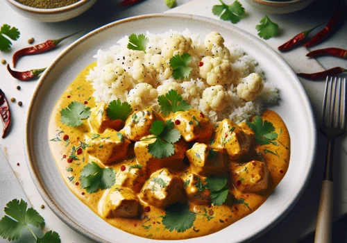 Pollo al curry con coco keto, cremoso y sabroso