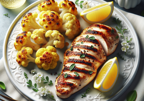 Pollo al limón con coliflor keto, jugoso y saludable