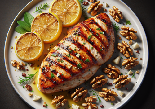 Pollo con limón y nuez keto, jugoso y saludable