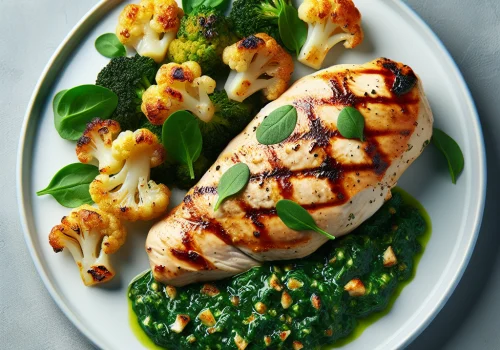 Pollo con salsa de espinacas keto, cremoso y sabroso