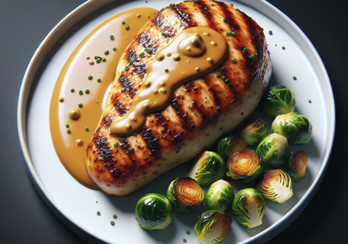 Pollo con salsa de mostaza y miel keto, jugoso y sin azúcar