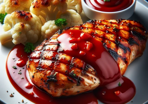 Pollo con salsa de tomate keto, jugoso y saludable