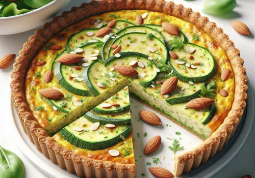 Quiche de calabacín y queso keto, sin gluten