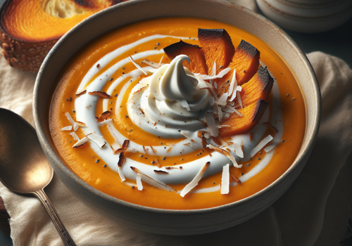 Sopa de calabaza y coco keto, cremosa y ligera