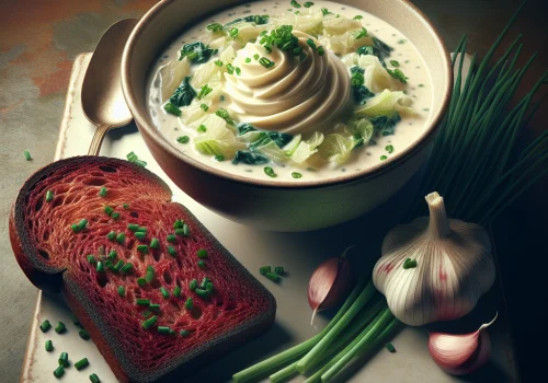 Sopa de col y ajo keto, cremosa y ligera