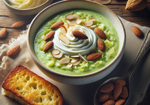 Sopa de col y almendra keto, cremosa y ligera