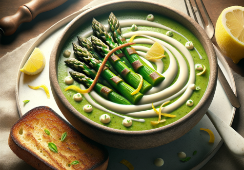 Sopa de espárragos y limón keto, cremosa y ligera