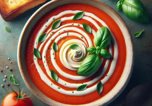 Sopa de tomate y albahaca keto, fresca y reconfortante