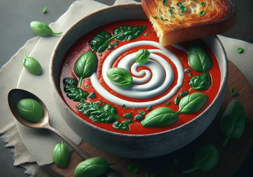 Sopa de tomate y espinacas keto, fresca y reconfortante