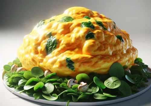 Tortilla de espinacas keto con champiñones frescos