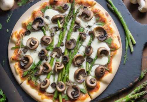 Pizza de Champiñones y Espárragos Keto