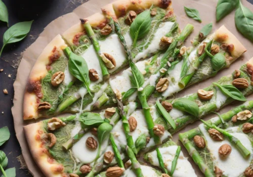 Pizza de Espárragos y Nuez Keto
