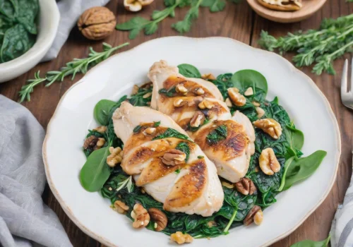 Pollo con Espinacas y Nuez Keto