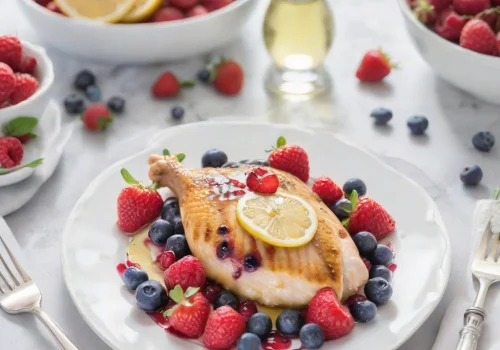 Pollo con Limón y Frutas Rojas Keto