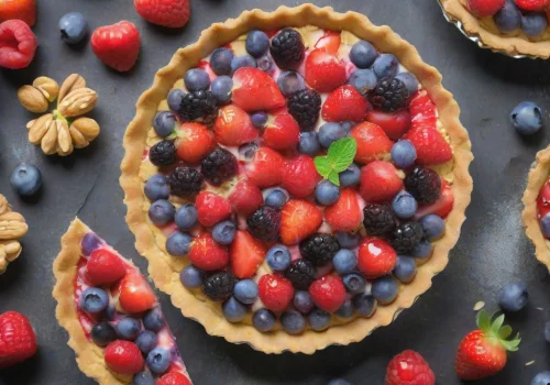 Tarta de Nuez y Frutas Rojas Keto